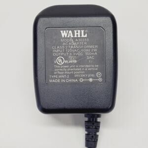 Wahl 3.3 Volt 100mA A30310 50/60Hz Class 2 Black AC Wall Power Adapter
